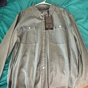 Mens Harley Davidson Button Up jean shirt